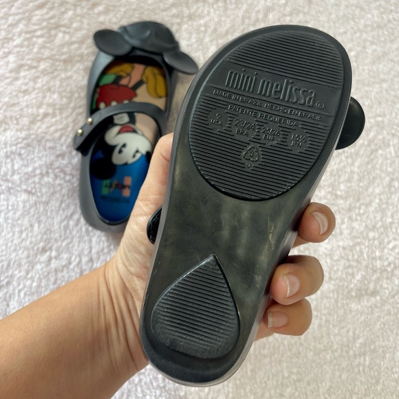 Mini Melissa Ultragirl Disney Mickey and Minnie Mouse Shoes Black size 9 - Picture 7 of 11